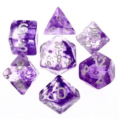 HD Polyhedral 7 Dice Set Nebula Purple