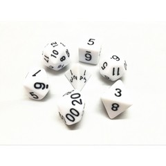 HD Polyhedral 7 Dice Set Opaque white dice