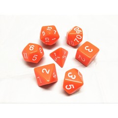 HD Polyhedral 7 Dice Set Orange opaque dice