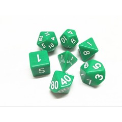 HD Polyhedral 7 Dice Set Green opaque dice