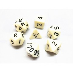 HD Polyhedral 7 Dice Set Ivory opaque dice