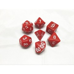 HD Polyhedral 7 Dice Set Red opaque dice