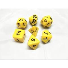 HD Polyhedral 7 Dice Set Yellow opaque dice