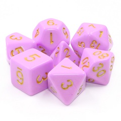 HD Polyhedral 7 Dice Set Cerise Gold