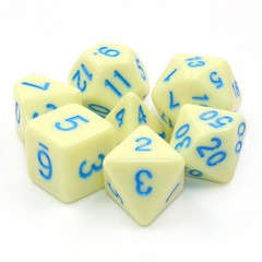 HD Polyhedral 7 Dice Set Eggshell Robin