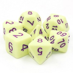 HD Polyhedral 7 Dice Set Eggshell Rose