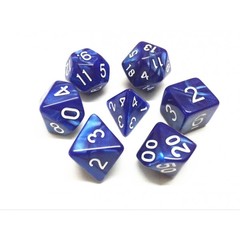 HD Polyhedral 7 Dice Set Blue pearl dice