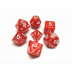 HD Polyhedral 7 Dice Set Red pearl dice