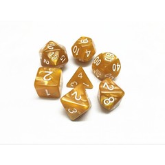 HD Polyhedral 7 Dice Set Golden Pearl dice