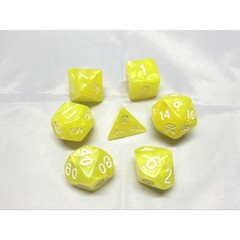 HD Polyhedral 7 Dice Set Bright Yellow pearl dice set