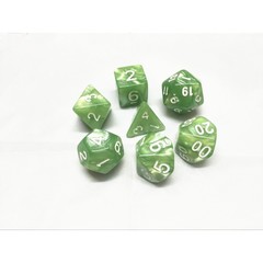 HD Polyhedral 7 Dice Set Pale Green pearl dice