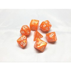 HD Polyhedral 7 Dice Set Orange pearl dice