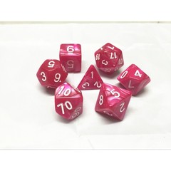 HD Polyhedral 7 Dice Set Rose red pearl dice