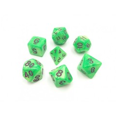 HD Polyhedral 7 Dice Set Green Pearl Dice (Purple font)