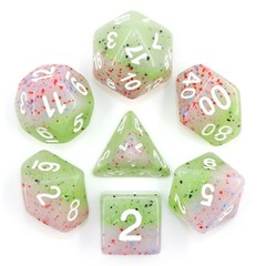 HD Polyhedral 7 Dice Set Rose Bud