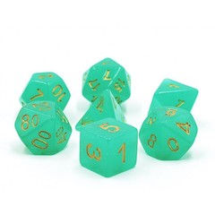 HD Polyhedral 7 Dice Set Blue Transluent Glitter Dice Set