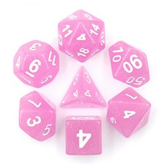 HD Polyhedral 7 Dice Set Light Purple Translucent Gliter Dice