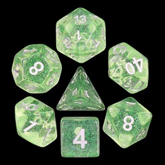 HD Polyhedral 7 Dice Set Wind of Spring