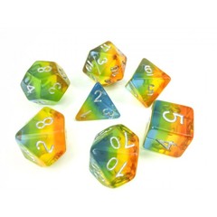 HD Polyhedral 7 Dice Set Yellow Aurora