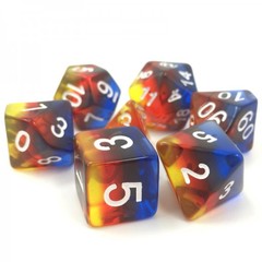 HD Polyhedral 7 Dice Set Transparent Burning Cloud dice