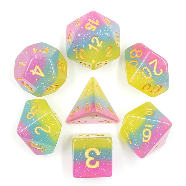 HD Polyhedral 7 Dice Set Candyland