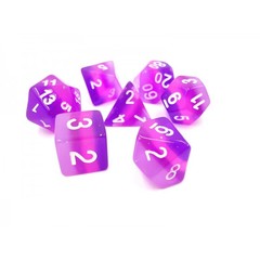 HD Polyhedral 7 Dice Set Purple Transparent layer dice set