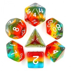 HD Polyhedral 7 Dice Set Sunset Dusk