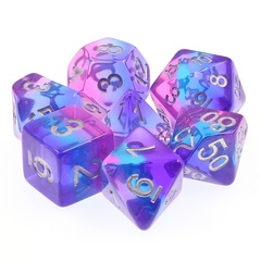 HD Polyhedral 7 Dice Set Purple Sky