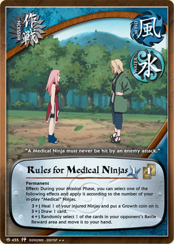 Rules for Medical Ninjas - M-455 - Rare - 1st Edition - Foil