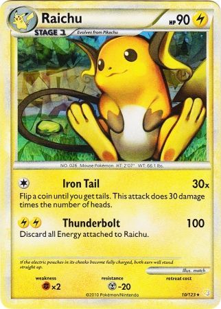 Raichu - 10/123 - Cracked Ice Holo Rare