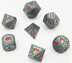 Digital Silver Green with Red RPG Set