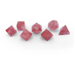 WATERMELON PINK CANDY JADE 7 PIECE RPG DICE SET GEMSTONE