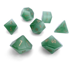 Green Cats Eye 7 Piece RPG Dice Set Gemstone