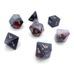 Bloodstone 7 Piece RPG Dice Set Gemstone