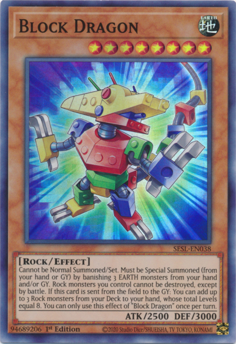 Block Dragon - SESL-EN038 - Super Rare - 1st Edition Block Dragon - SESL-EN038 - Super Rare - 1st Edition