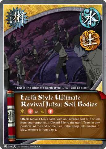 Earth Style Ultimate Revival Jutsu: Soil Bodies - J-694 - Rare - 1st Edition - Foil