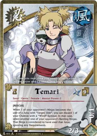 Temari - N-833 - Uncommon - 1st Edition - Foil - Naruto CCG