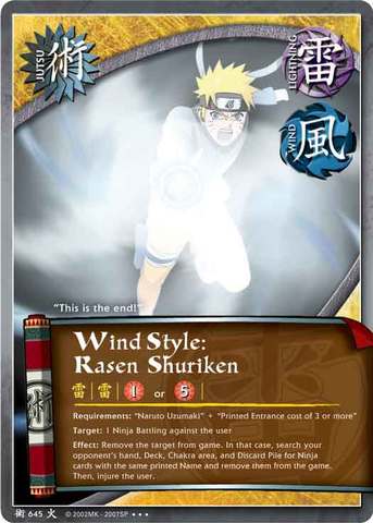 Wind Style: Rasen Shuriken - J-645 - Super Rare - Unlimited Edition - Foil
