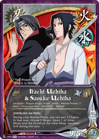 Itachi Uchiha & Sasuke Uchiha - N-1055 - Rare - Unlimited Edition - Foil