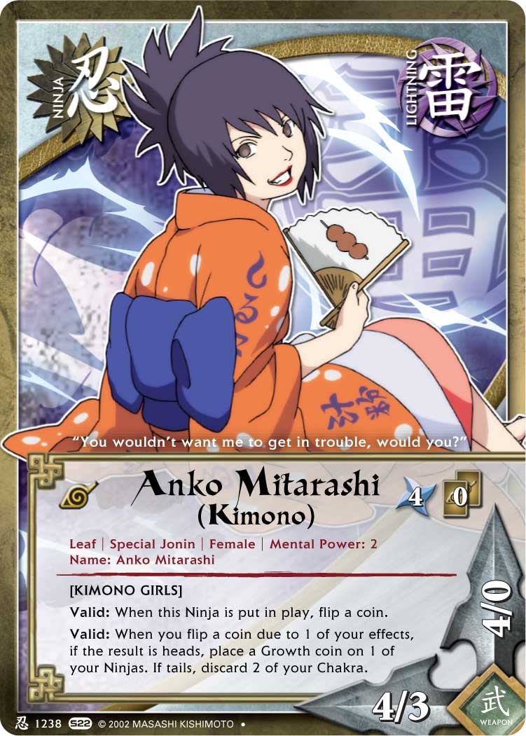 Anko Mitarashi (Kimono) - N-1238 - Uncommon - Unlimited Edition - Naruto  Singles » Weapons of War - Pro-Play Games