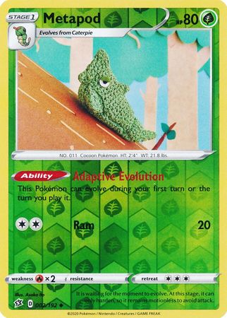 Metapod - 002/192 - Uncommon - Reverse Holo