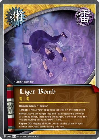 Liger Bomb - J-934 - Super Rare - Unlimited Edition - Foil - Naruto CCG Singles Kage Summit - Goat Card Shop Liger Bomb - J-934 - Super Rare - Unlimited Edition - Foil - Naruto CCG Singles Kage Summit - Goat Card Shop