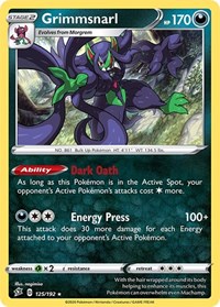 Grimmsnarl - 125/192 - Non-Holo Theme Deck Exclusive