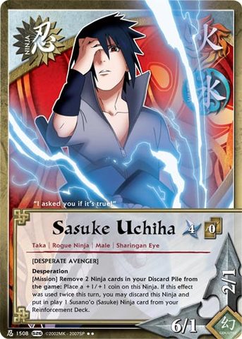 Sasuke Uchiha - N-1508 - Rare - Unlimited Edition - Naruto CCG 