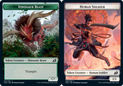 Dinosaur Beast (011) // Human Soldier (003) Double-Sided Token - Foil