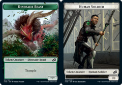 Dinosaur Beast Token // Human Soldier Token (004) - Foil