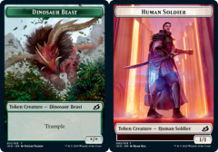 Dinosaur Beast (011) // Human Soldier (005) Double-Sided Token - Foil