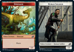 Dinosaur Token // Human Soldier Token (004) - Foil