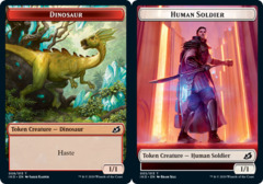 Dinosaur (008) // Human Soldier (005) Double-Sided Token - Foil