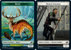 Beast // Human Soldier (004) Double-sided Token - Foil